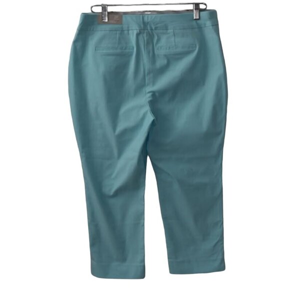 Chicos So Slimming Brigitte Slim Leg Crop Pants Womens 12P Chicos 2P Aria Aqua - Picture 2 of 7